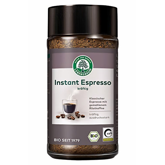 Lebensbaum Instant Espresso, Bio-Kaffee, klassischer Espresso, löslicher Bohnenkaffee mit ausdruckstarkem und kräftigem Aroma, 100 g