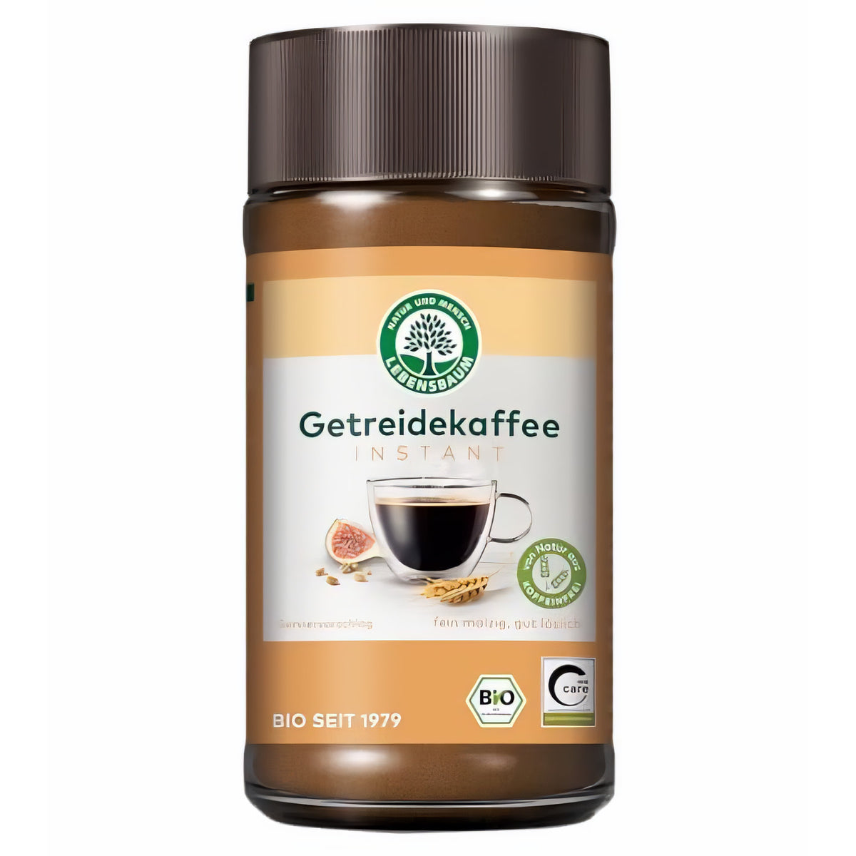 LEBENSBAUM Getreidekaffee, löslicher Bio mit fein-malzigem Geschmack, koffeinfreier Instant Kaffee, 100 g