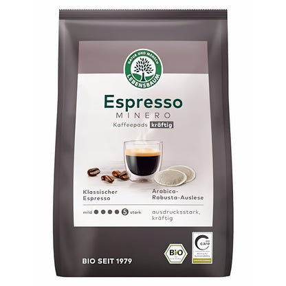 Lebensbaum Espresso Minero Pads, Bio-Kaffee aus Arabica-Robusta-Bohnen 126 g