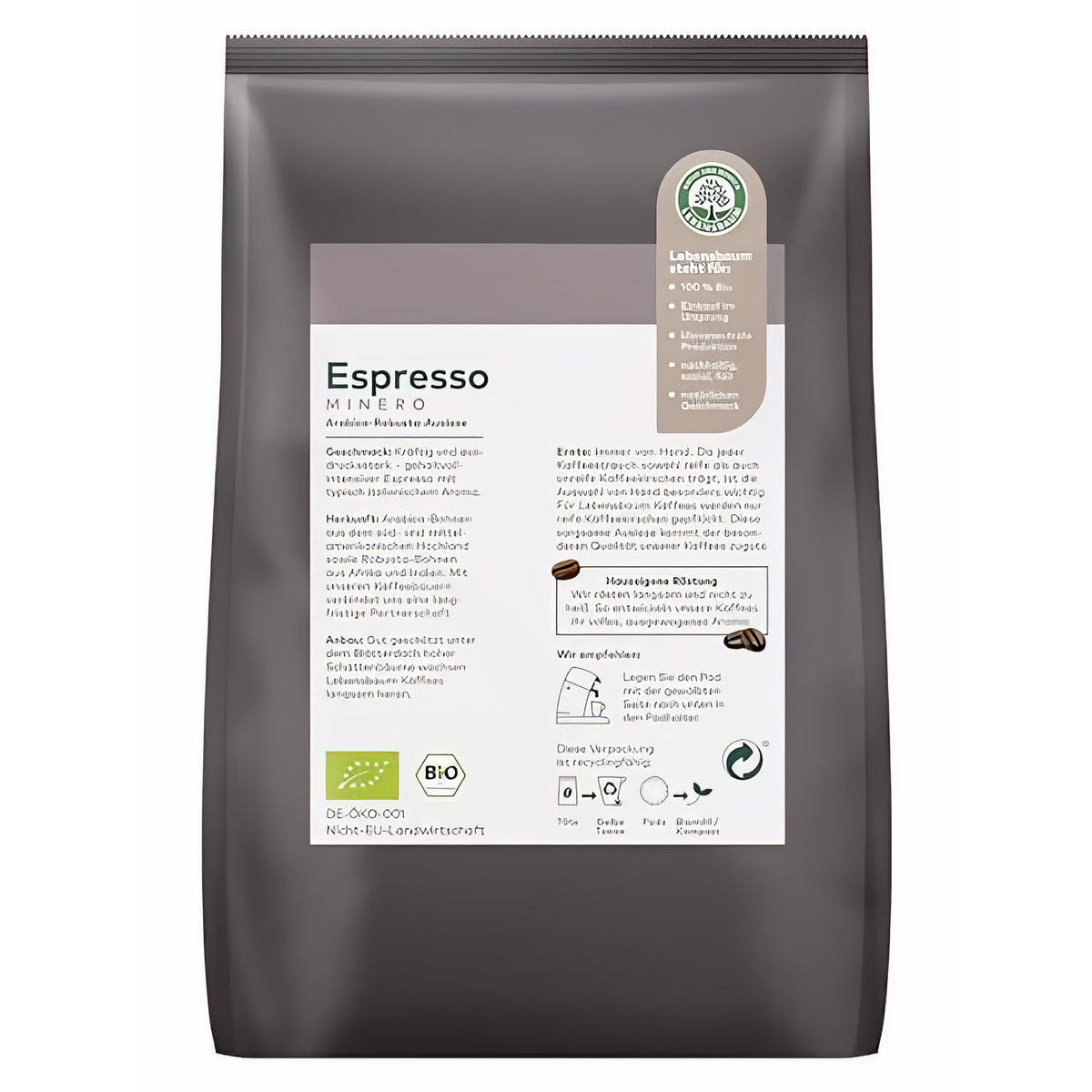 Lebensbaum Espresso Minero Pads, Bio-Kaffee aus Arabica-Robusta-Bohnen 126 g — Abbildung 4