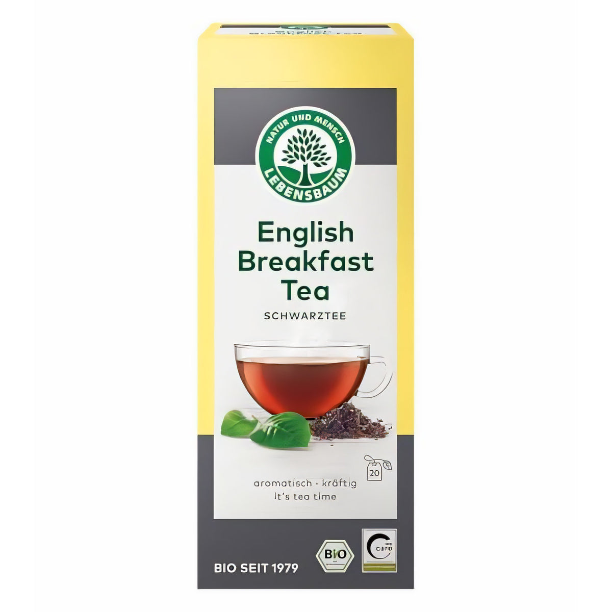 LEBENSBAUM English Breakfast, Bio-Schwarztee mit aromatisch-kräftigem Geschmack, 20 Teebeutel à 2 g, 40 g