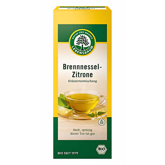LEBENSBAUM Brennnessel-Zitrone, Bio-Kräutertee mit Brennnessel und zarter Zitrusnote, spritzig-herb, 20 Beutel x 1,5 g, 30 g