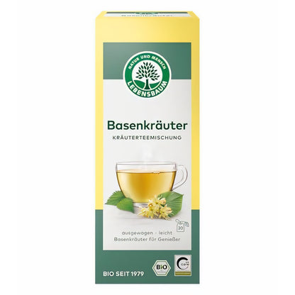 LEBENSBAUM Tee Basenkräuter, Bio-Tee, ausgewogen & leicht, Kräutertee, 20 Teebeutel à 1,5 g, 30 g