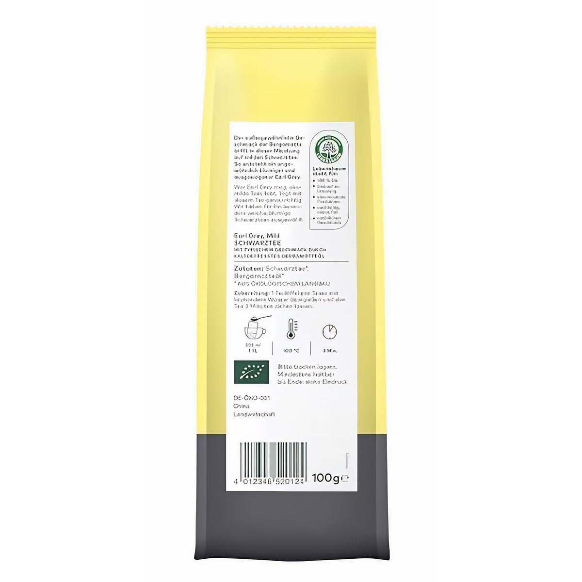 LEBENSBAUM Schwarztee Earl Grey Mild, milder Bio-Schwarztee, aromatischer Schwarzer Tee mit feinem Bergamotte- und Zitronen-Aroma, loser Tee, 100g — Abbildung 2