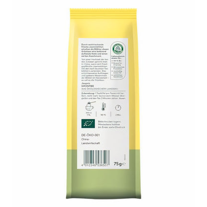 LEBENSBAUM Grüntee Jasmin Blatt, Bio-Grüntee mit duftiger Note, zarter Geschmack, reiner Jasmin-Tee, 75 g — Abbildung 2
