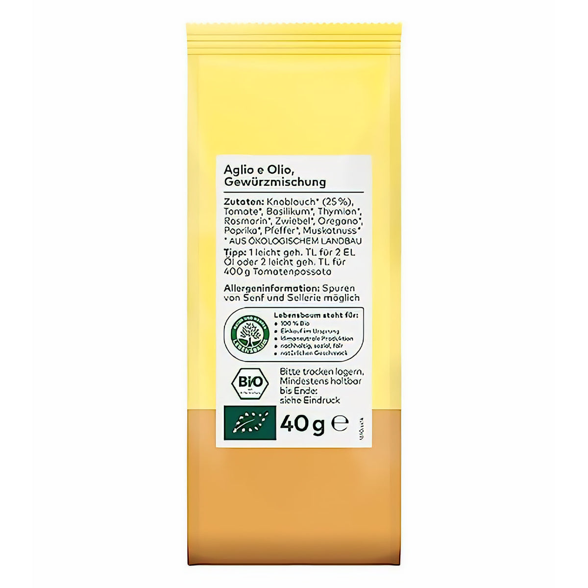 LEBENSBAUM BIO  Aglio e Olio Mediterrane Küche 40g — Abbildung 3