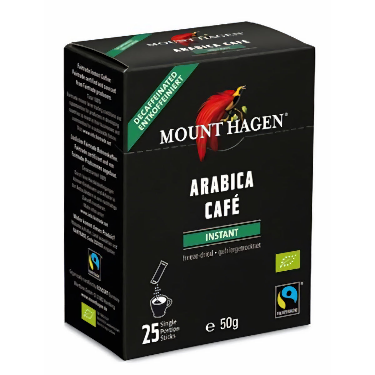 Mount Hagen bio & fair Arabica Kaffee, decaf Instant, 25x2g