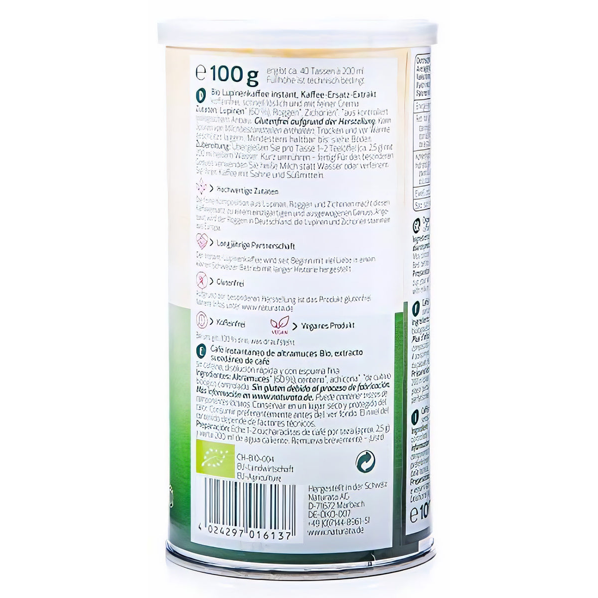 Naturata Lupinenkaffee, instant, Dose 100 g — Abbildung 4