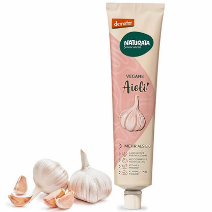 Naturata Vegane Aioli - demeter - Tube 190ml | Knoblauch-Creme ohne Ei