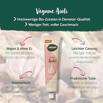 Naturata Vegane Aioli - demeter - Tube 190ml | Knoblauch-Creme ohne Ei — Abbildung 2