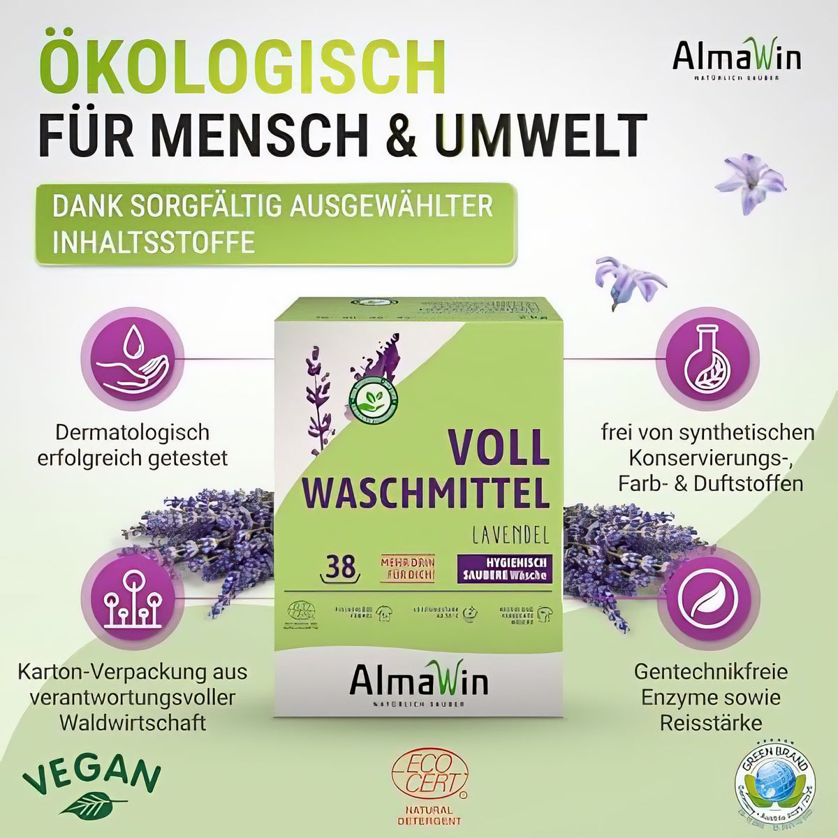 AlmaWin Vollwaschmittel Pulver Lavendel — Abbildung 7