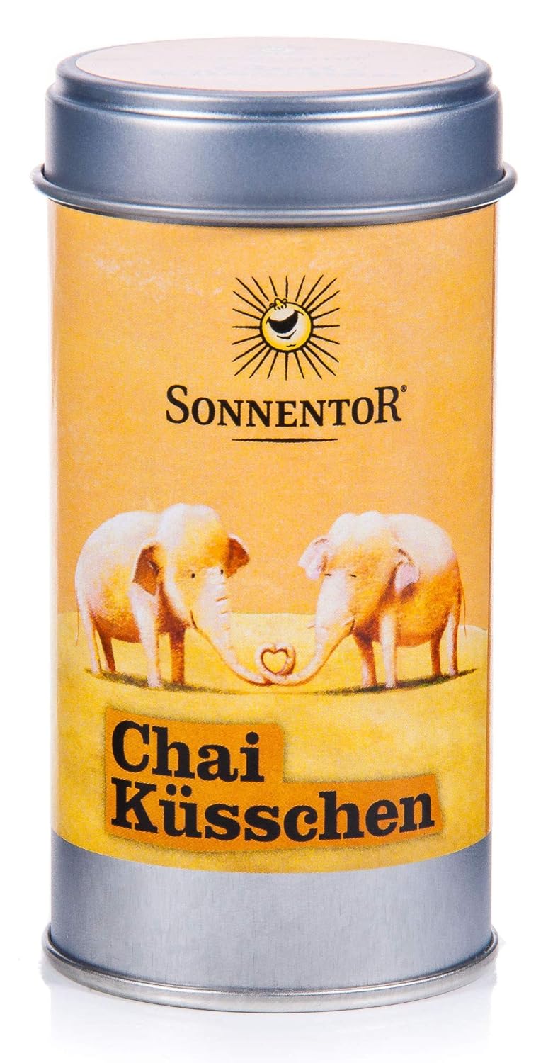 Bio Sonnentor Chai Küsschen Gewürz-Blüten für Frühstück, Streudose, 70 g, mit aromatischen Blumen und Gewürzen.