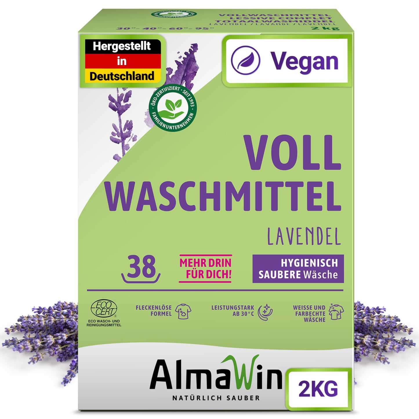 AlmaWin Vollwaschmittel Pulver Lavendel