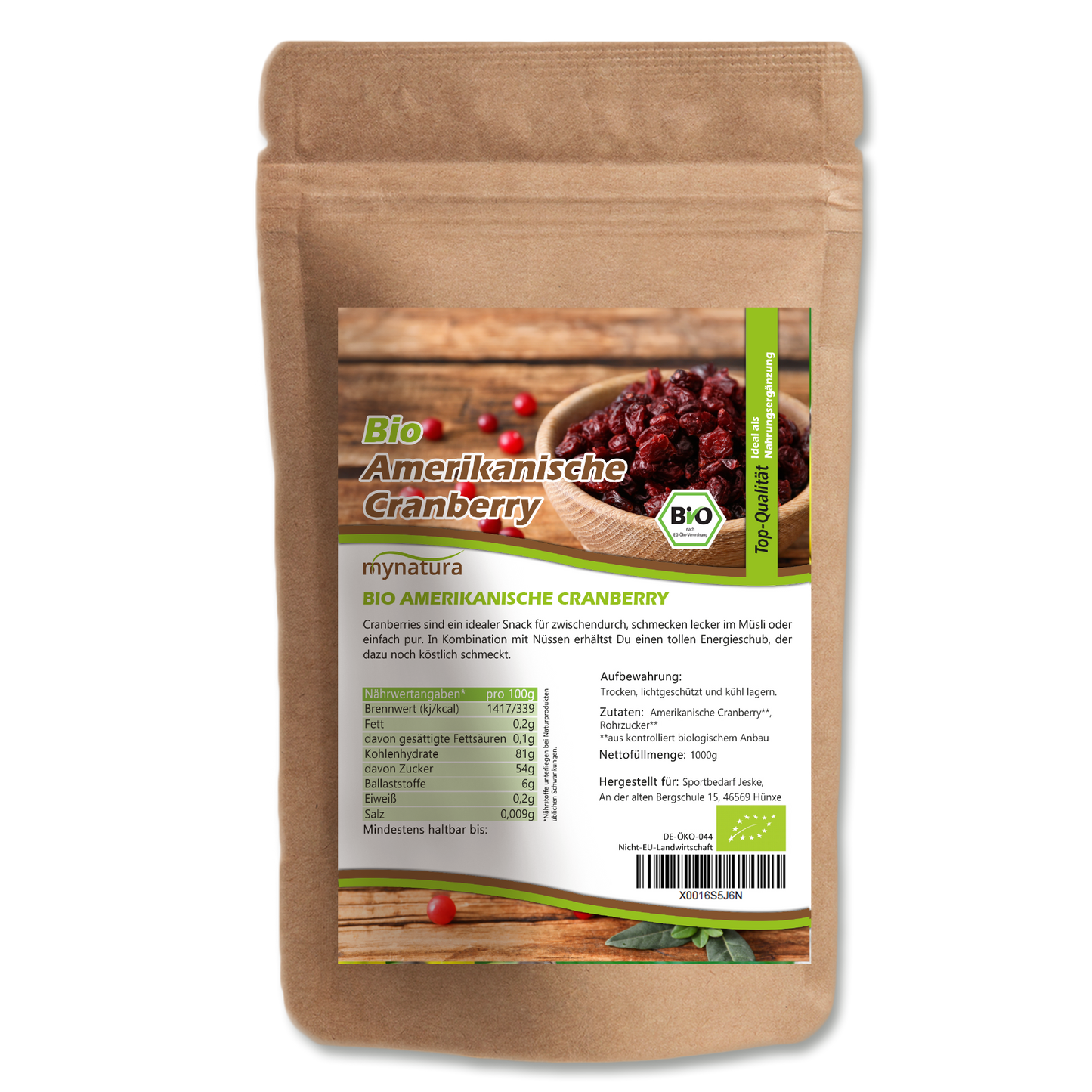 Mynatura Amerikanische Cranberrys - 1000g