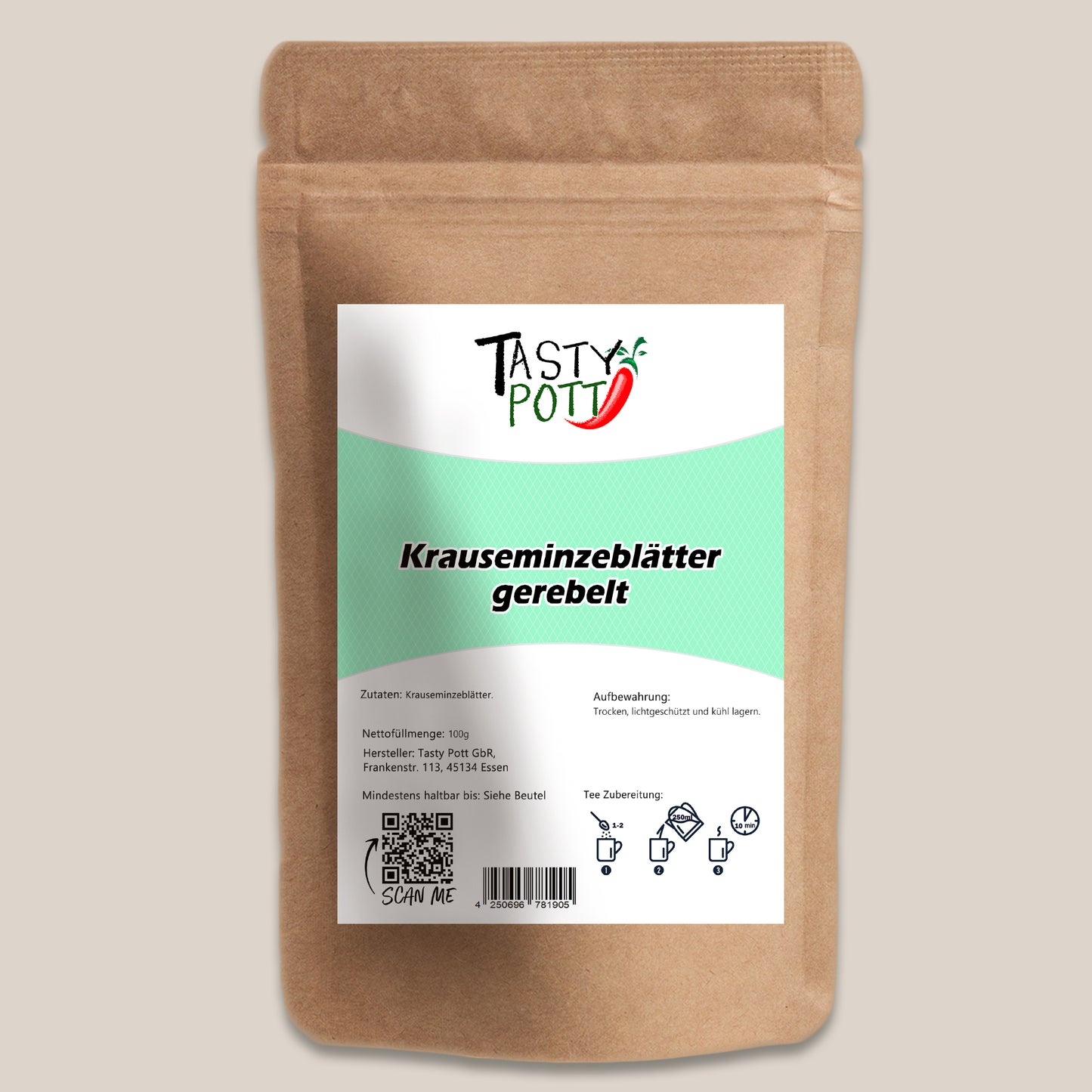 Tasty Pott Krauseminzblätter gerebelt – im Beutel
