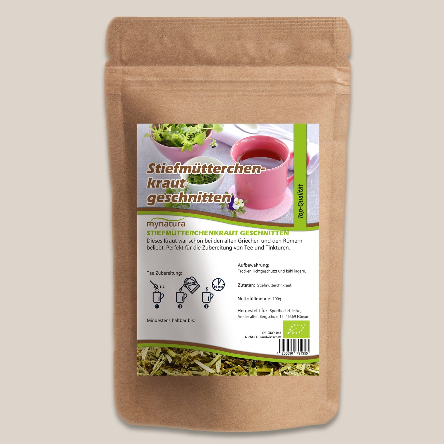 Mynatura Stiefmütterchenkraut geschnitten und getrocknet – in verschiedenen Größen