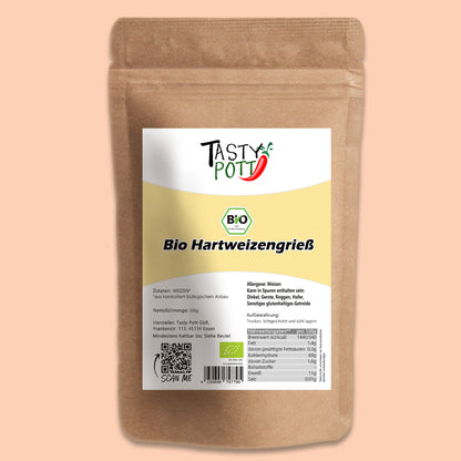 Tasty Pott Bio Hartweizengrieß - im Beutel