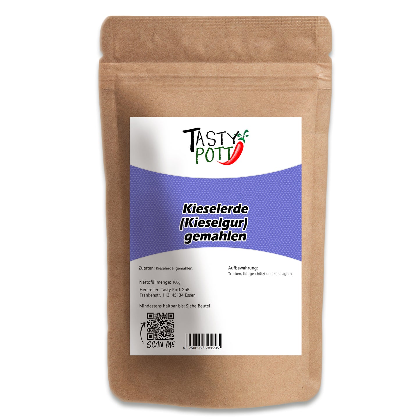 Tasty Pott Kieselgur (Diatomeen) – Natürliches Silizium-Mineral - im Beutel
