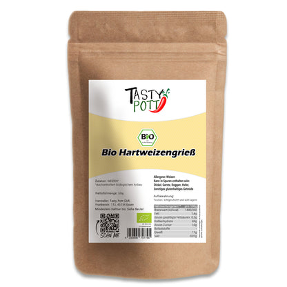 Tasty Pott Bio Hartweizengrieß - im Beutel