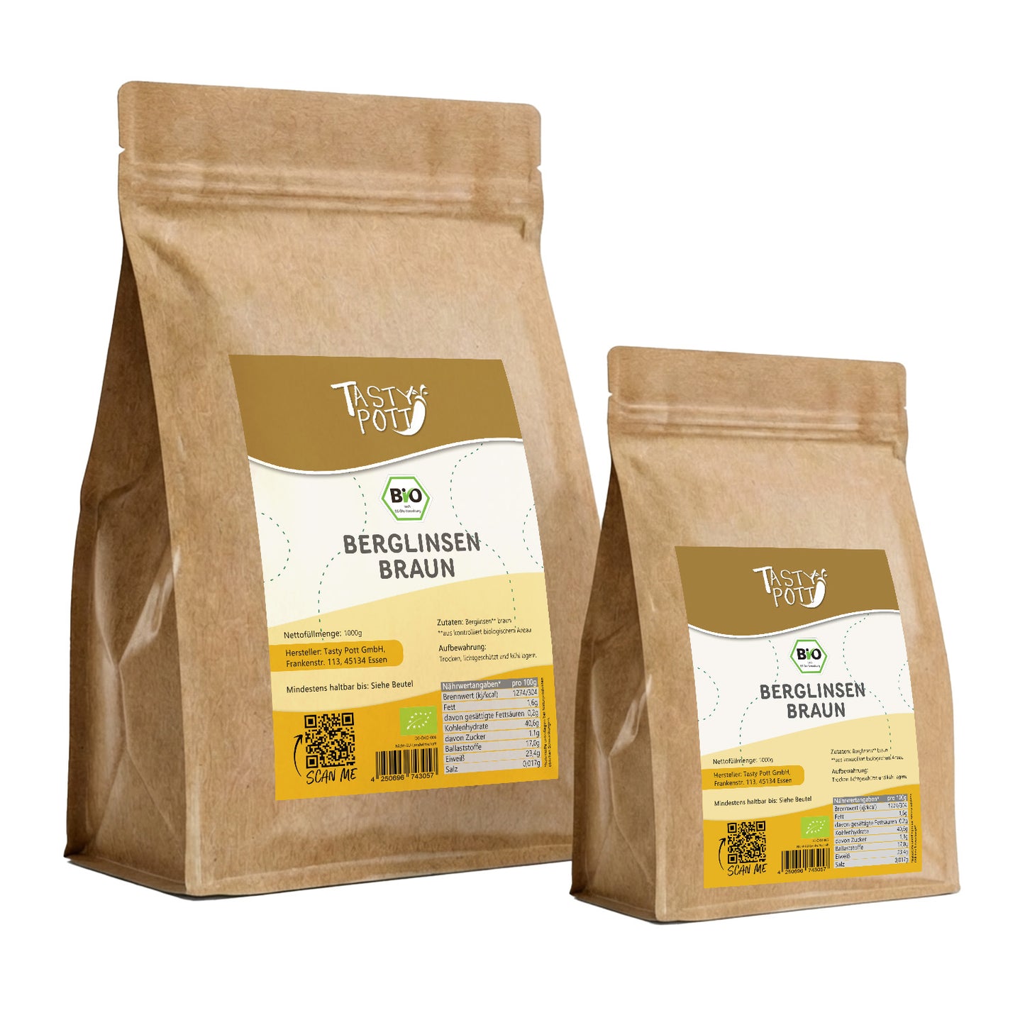 Tasty Pott Bio Berglinsen - braun - im Beutel