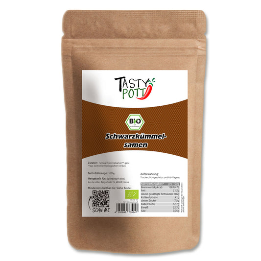 Tasty Pott Bio Schwarzkümmel - ganze Samen - im Beutel