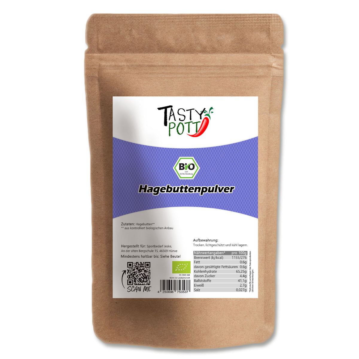 Tasty Pott Bio Hagebuttenpulver - 1kg Beutel