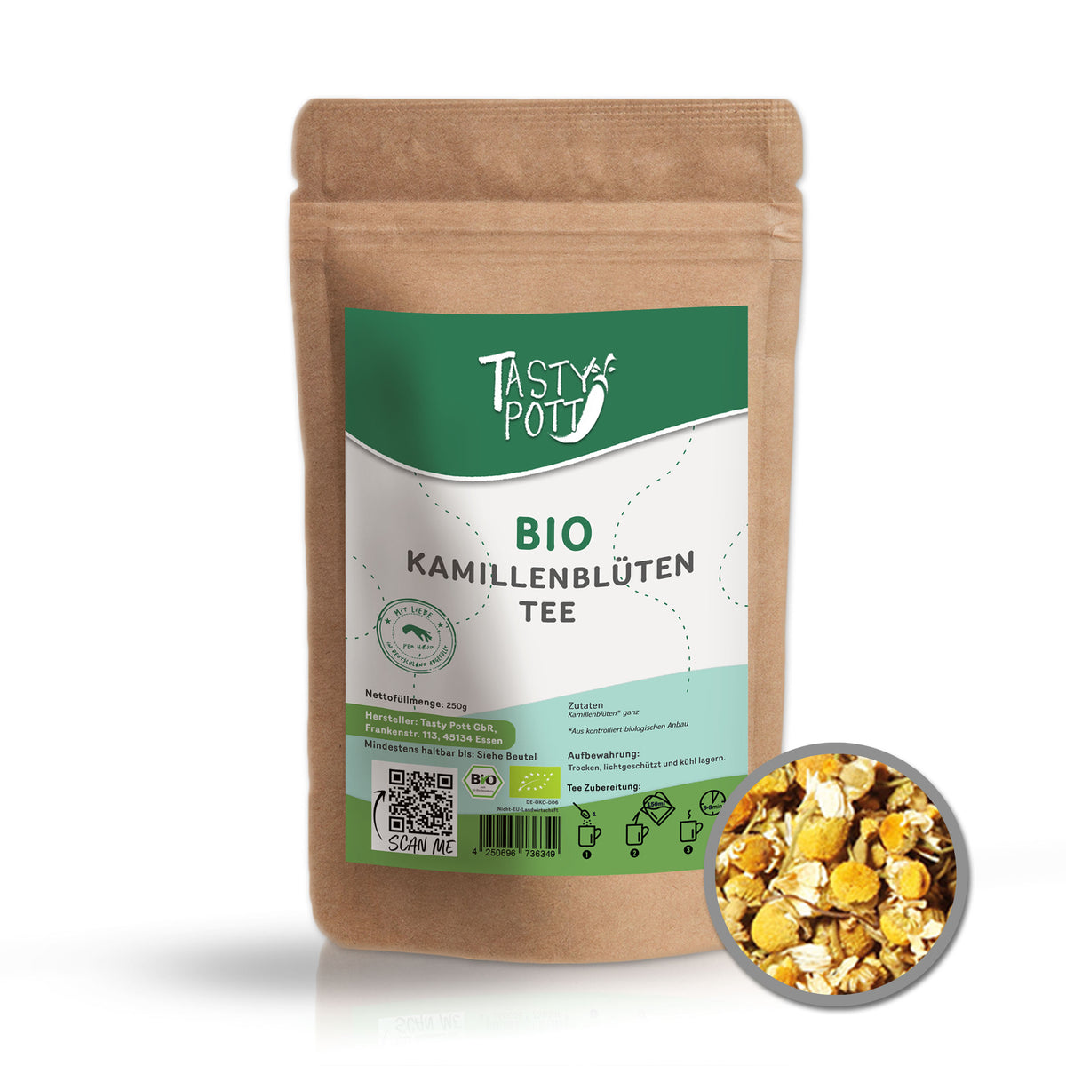 Tasty Pott Bio Kamillenblüten getrocknet - im Beutel