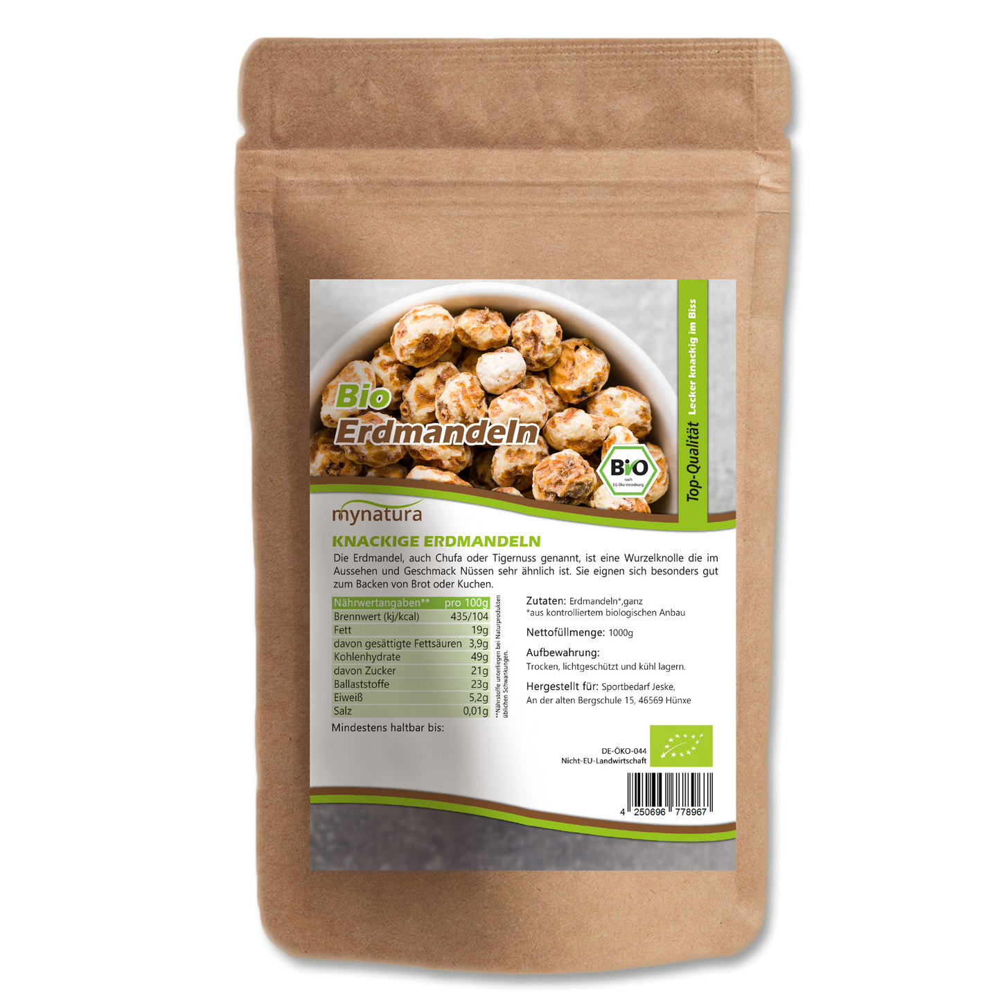 Mynatura Bio Erdmandeln - ganze Nuss 1kg