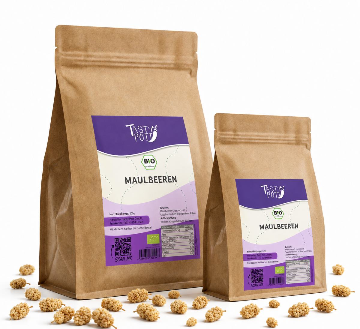 Tasty Pott Bio Maulbeeren getrocknet – 500 g