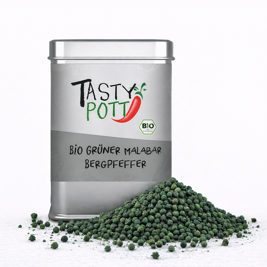 Tasty Pott Bio Grüner Pfeffer Malabar - 50g Dose