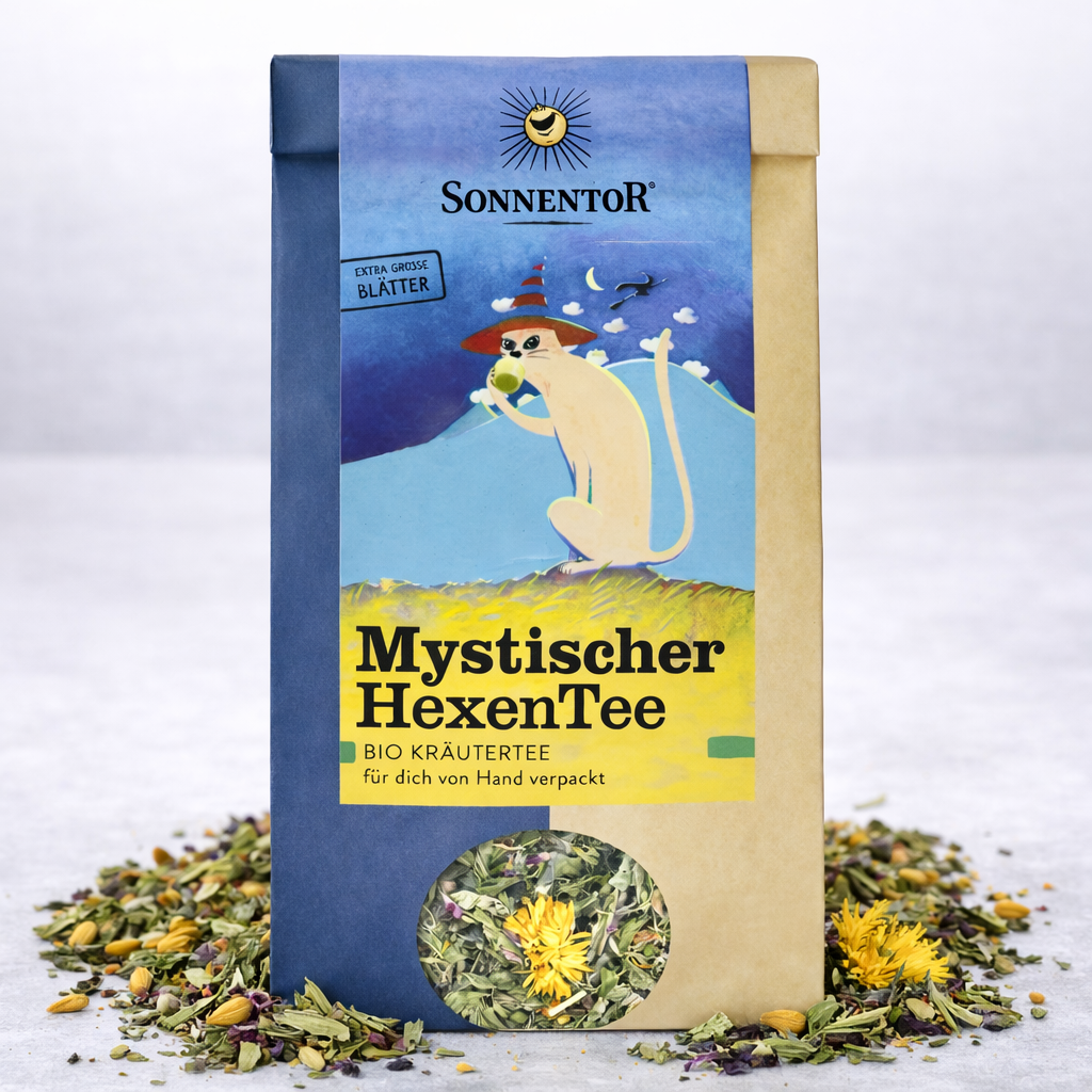 Lose Bio HexenTee von Sonnentor, mystischer Kräutertee in 2x40g Packungen, mit natürlichen Zutaten und hexenähnlicher Magie.