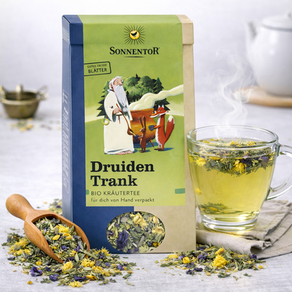 Lose Sonnentor Druidentrank Tee in 6x50g Packung, frischer Kräutertee mit natürlichen Zutaten, ideal für entspannende Momente