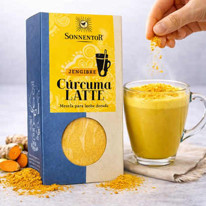 Bio Gewürzmischung Kurkuma Latte mit Ingwer von Sonnentor, Verpackung mit drei Tüten à 60g, Gewürze für aromatischen Genuss
