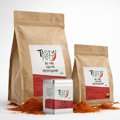 Tasty Pott Bio Chili Pulver - mittelscharf - im Beutel