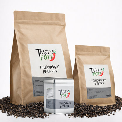 Tasty Pott Tellicherry Pfeffer , schwarz, ganz - im Beutel