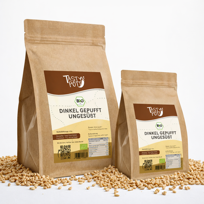 Tasty Pott Bio Dinkel gepufft & ungesüßt - im Beutel