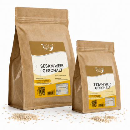 Tasty Pott weißer Sesam geschält - im Beutel