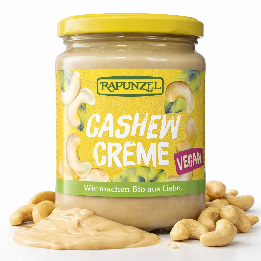 Bio Cashew Creme von Rapunzel, cremige Nusscreme zum Kochen und Backen, in 250g Verpackung, natürliche Bio-Qualität