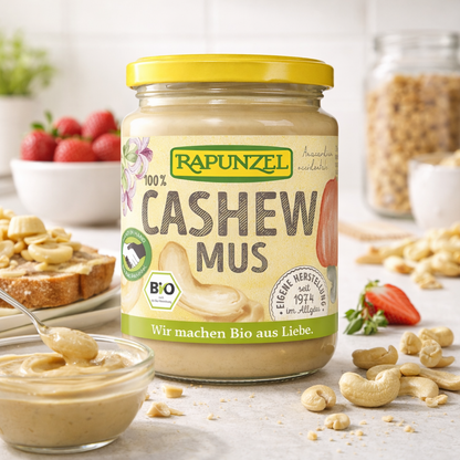 Bio Cashewmus von Rapunzel im Glas, perfekt zum Kochen, in 500g Packung, cremige Konsistenz, natürliche Bio-Qualität