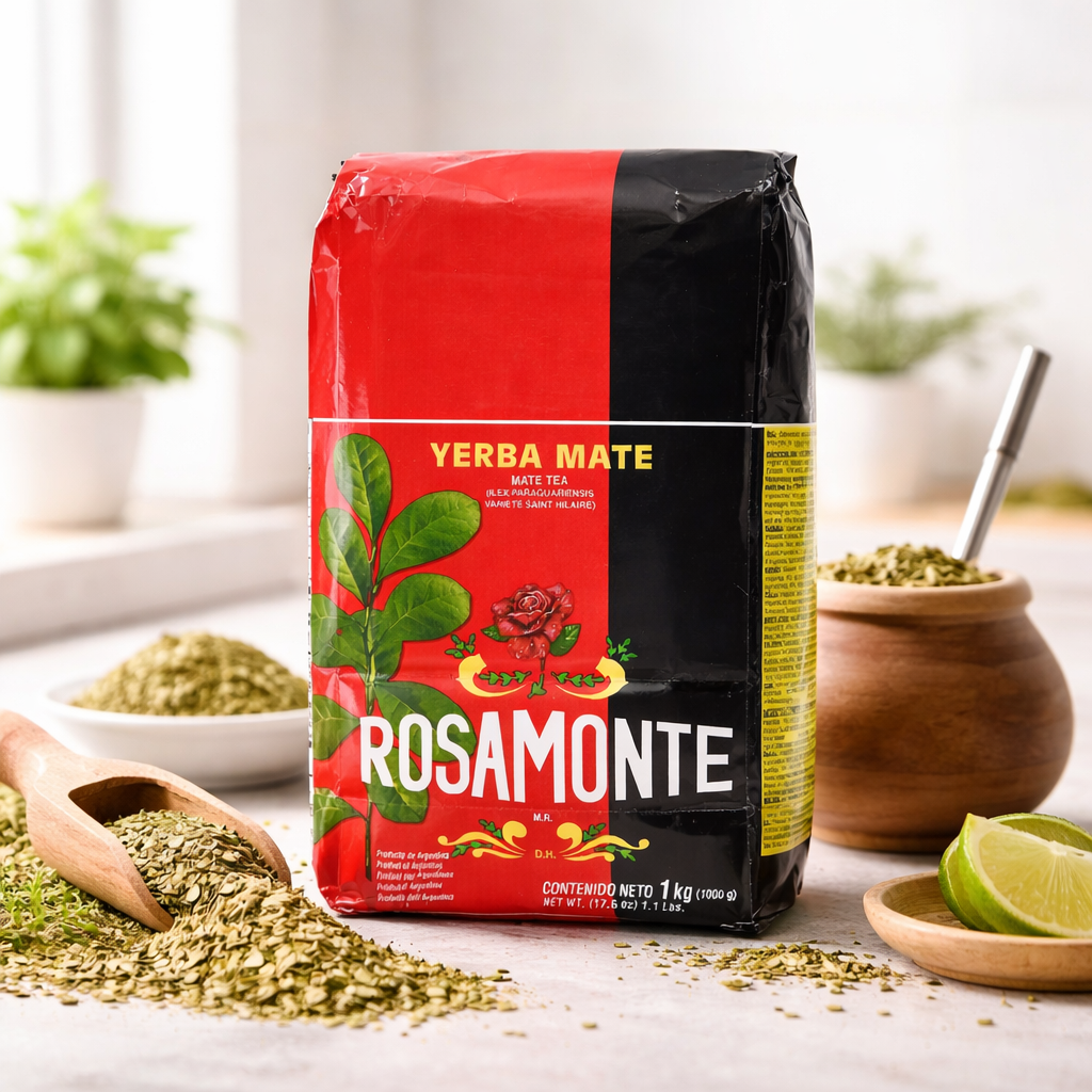 Argentinischer Rosamonte Mate Tee in 1kg Beutel, traditioneller Yerba Mate Tee aus Argentinien, für authentischen Geschmack