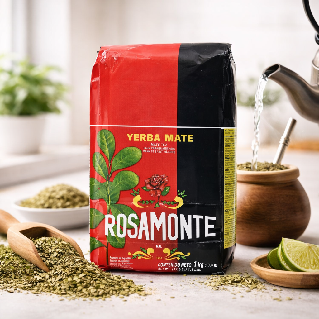Argentinischer Rosamonte Mate Tee in 1kg Beutel, trockene Blätter, traditioneller Kräutertee für Mate-Getränke