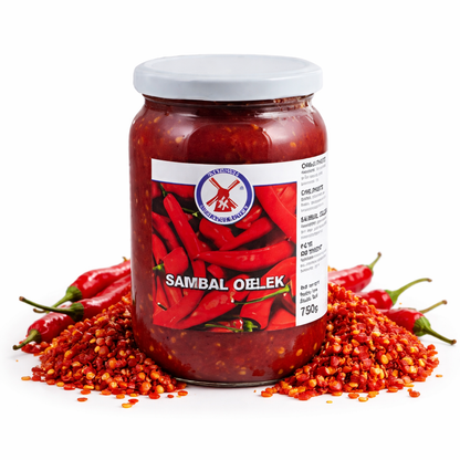 Scharfe Sambal Oelek Chili Paste in 750g Packung, zum Kochen geeignet, mit roter Chili-Paste von Sambal Oelek