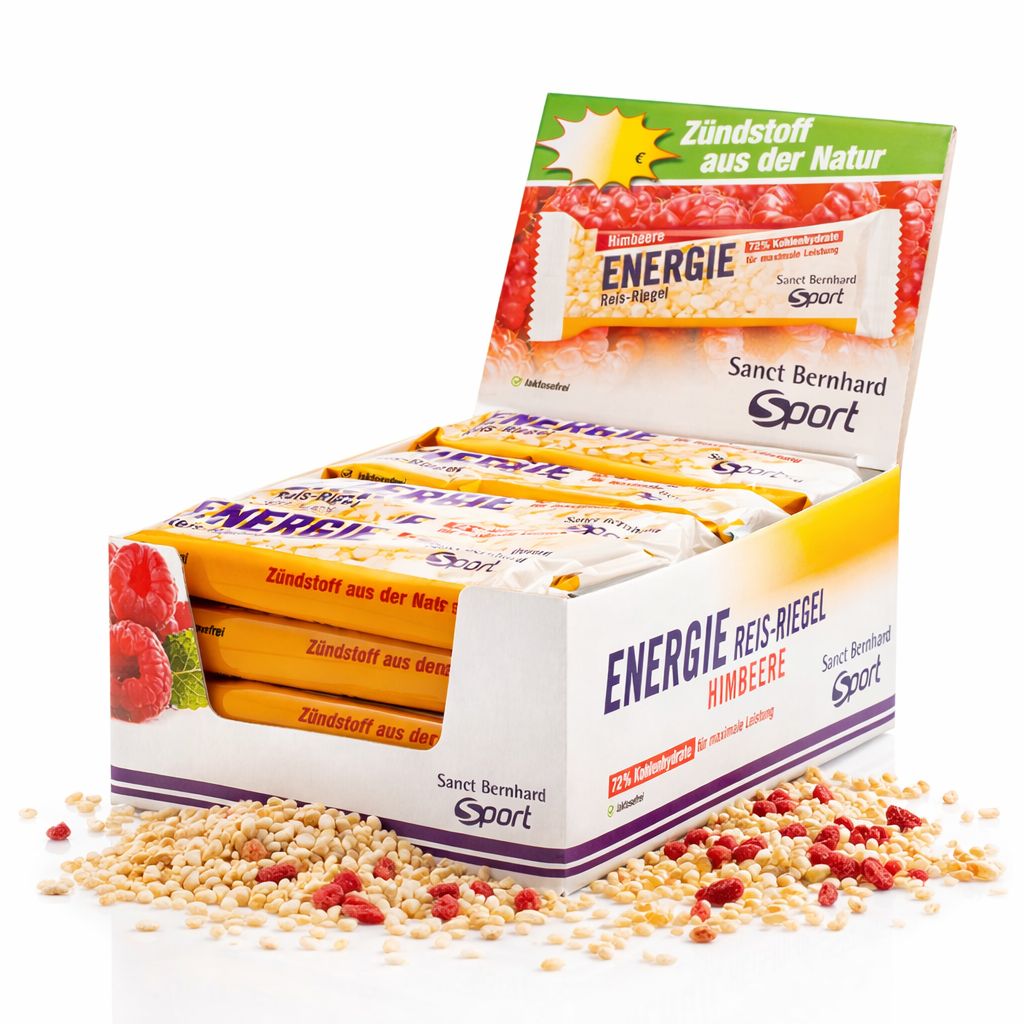 Sanct Bernhard SPORT Aktiv3 Energie Reis-Riegel, 20x50g, verschiedene Geschmäcker, ideal für unterwegs, Riegel & Snacks