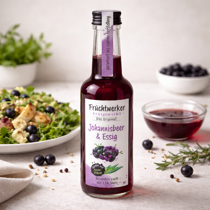 Fruchtwerker Essig-Set mit Blaubeere, Johannisbeere und Brombeere, 750 ml Flaschen, natürliche Fruchtaromen, hochwertiges Set