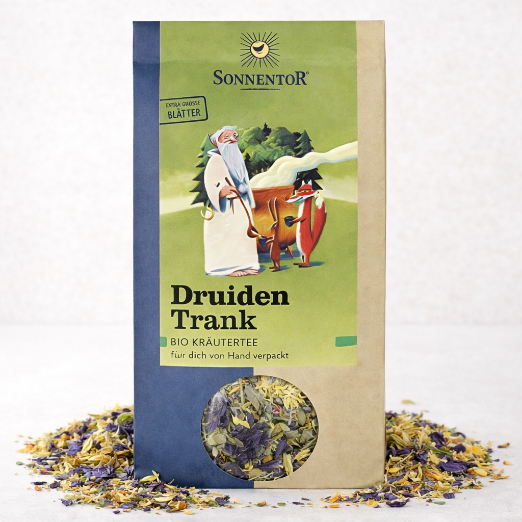 Bio Druidentrank Kräutertee von Sonnentor, lose, für Frühstück, mit frischen Kräuteraromen in einer 2 x 50g Packung