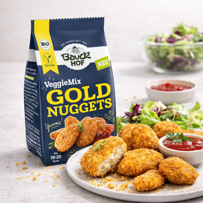 Bauckhof Bio VeggieMix Goldnuggets Kochmischung, naturbelassen, in 180g Verpackung, für gesunde vegetarische Gerichte