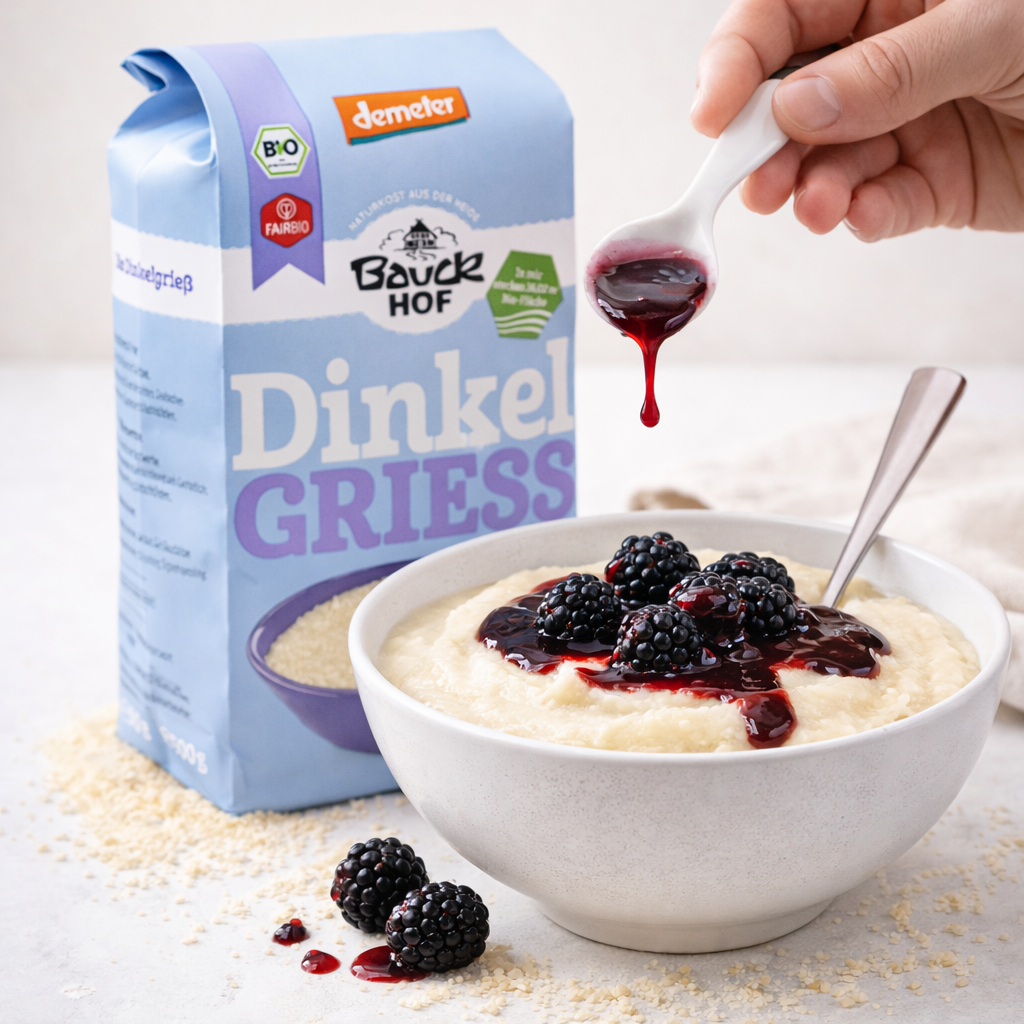 Vollkorn Dinkel-Mehrkorn für Frühstück, Bio-Qualität von Bauckhof, in 500g-Packung, naturbelassen und nährstoffreich