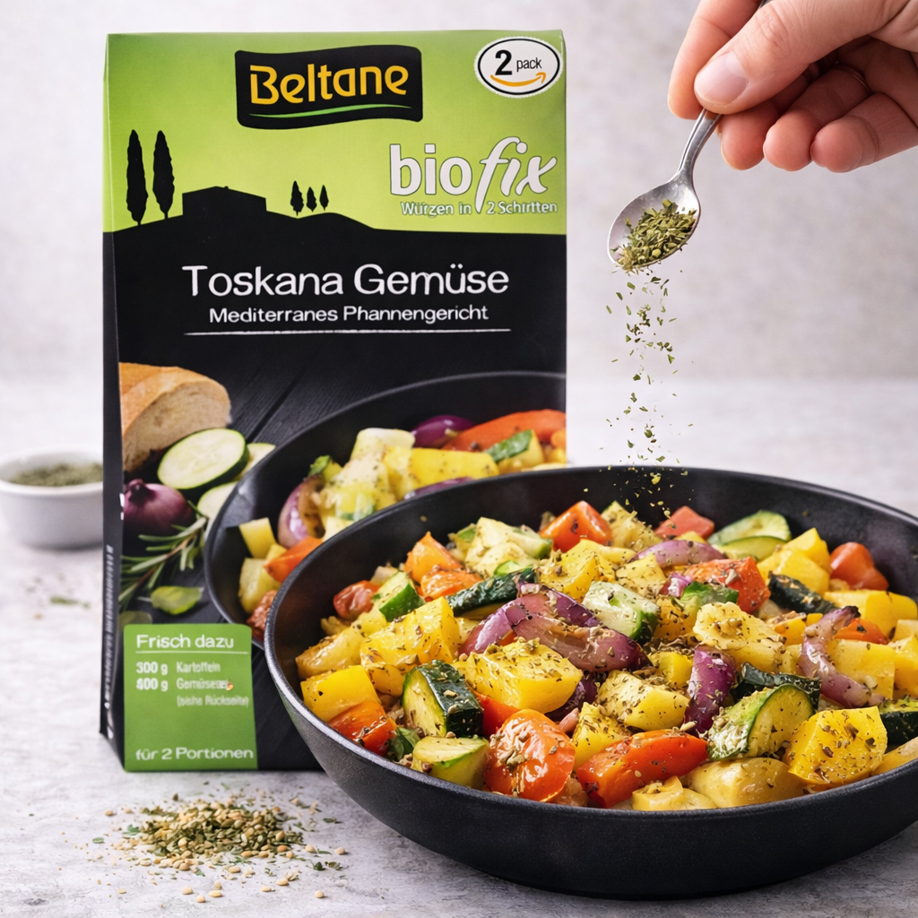Beltane Biofix Toskana Gemüse Kochen, 2 Packungen à 19,4 g, frisches Bio-Gemüse für die Zubereitung.