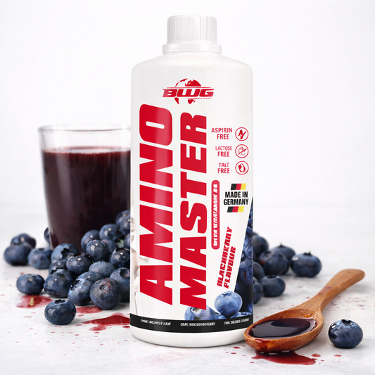 BodyworldGroup BWG Amino Liquid Master BCAA + Arginin Konzentrat in 1000ml Blackberry, flüssiges Aminosäure- und Arginin-Produkt