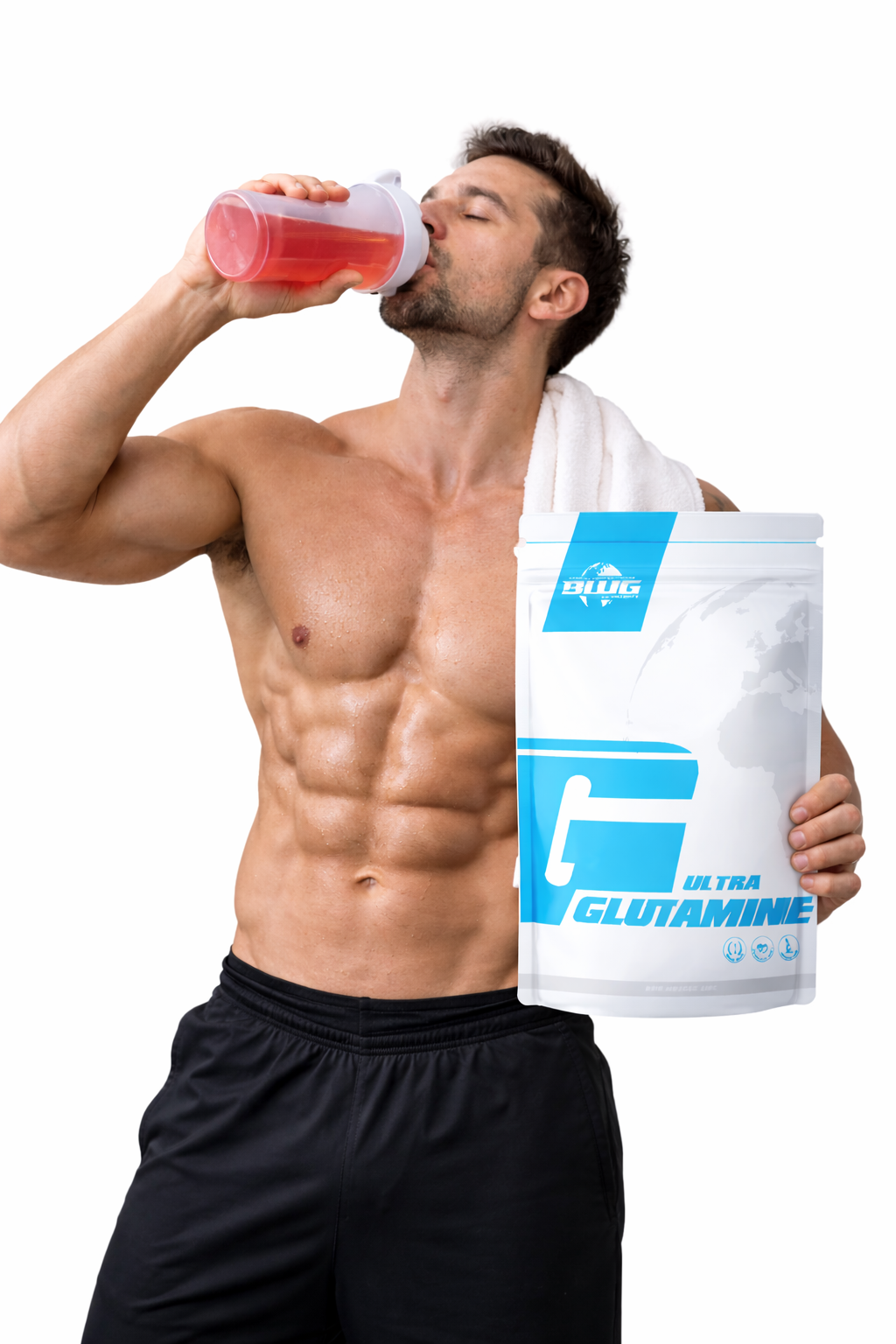 BWG Ultra L-Glutamin mit Vitamin B6 Beutel, 1000g, Nahrungsergänzungsmittel in Pulverform, BodyworldGroup.